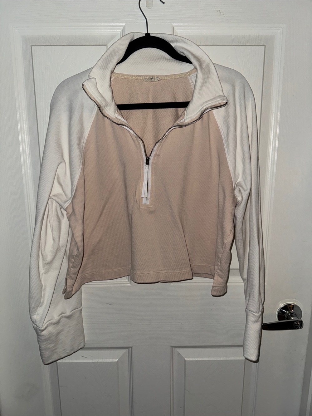 Pilcro Soft Knit Pullover in Cream and Light Beige
